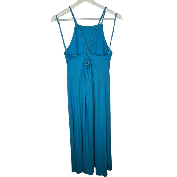 Loft Lou & Grey Blue Maxi Dress Large Sleeveless Strappy Flowy Summer Sundress - Picture 2 of 11